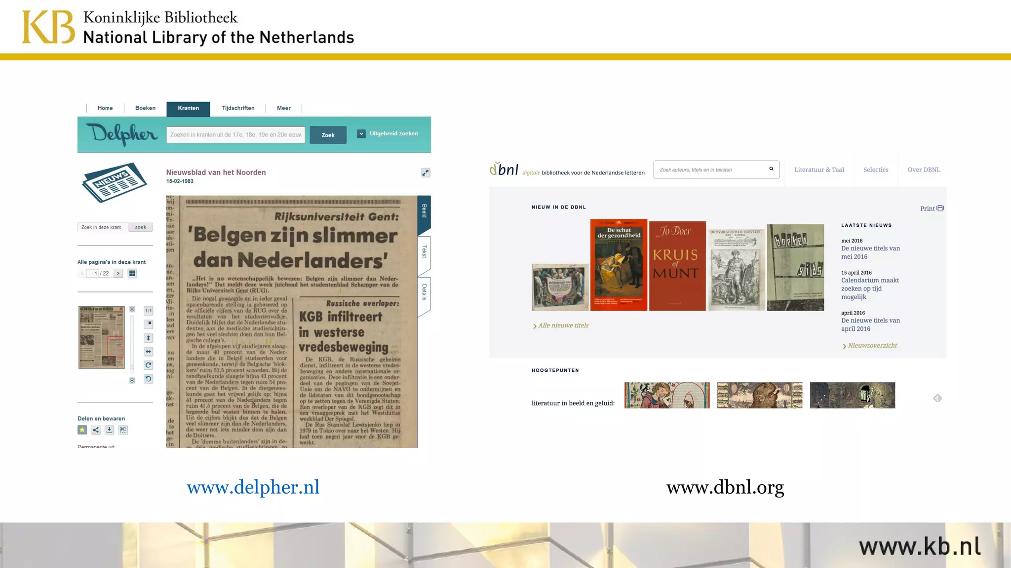 www.delpher.nl www.dbnl.org
 