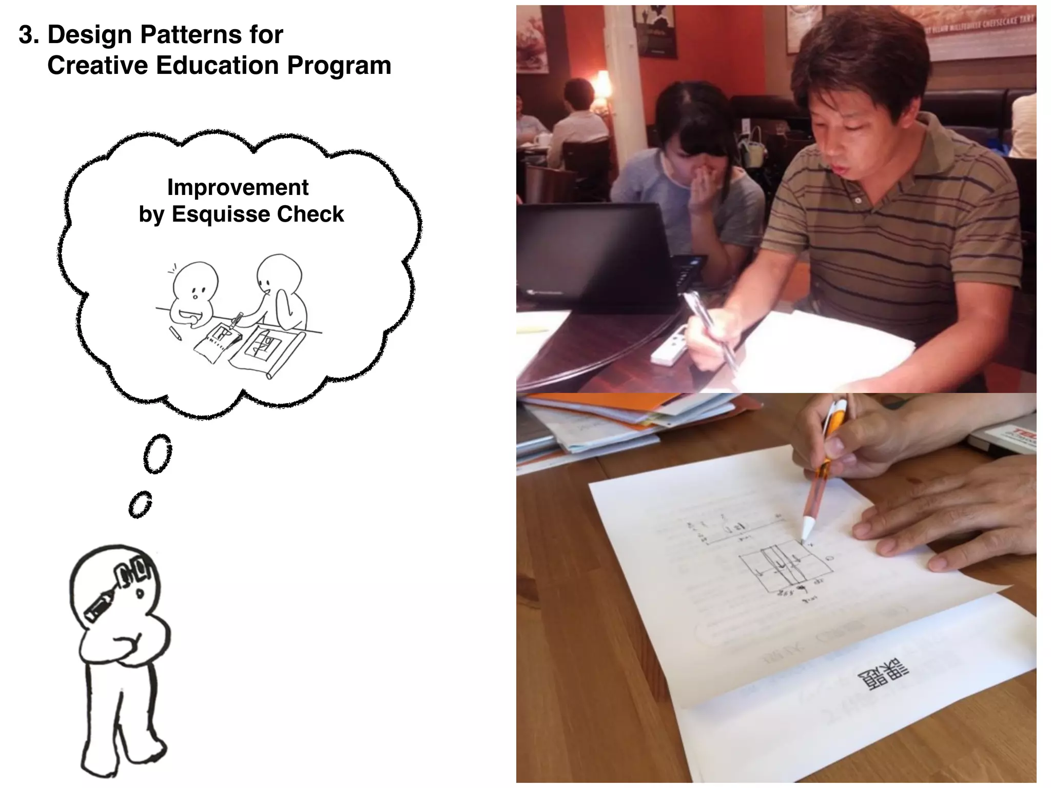 Improvement
by Esquisse Check
3. Design Patterns for
Creative Education Program
 