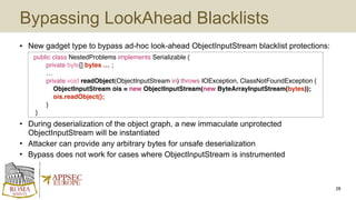 Surviving the Java Deserialization Apocalypse // OWASP AppSecEU 2016 | PDF