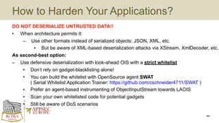 Surviving the Java Deserialization Apocalypse // OWASP AppSecEU 2016 | PDF