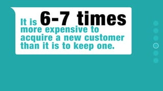 The probability  
of making an  
additional sale  
or up-selling  
a loyal customer  
is 60-70%
 
