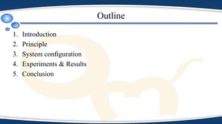 Outline
1. Introduction
2. Principle
3. System configuration
4. Experiments & Results
5. Conclusion
 