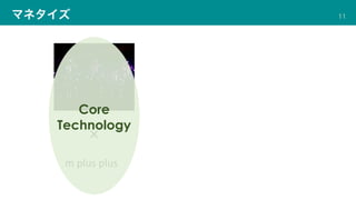 マネタイズ 11
m plus plus
Core
Technology
 