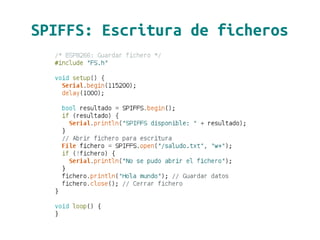 SPIFFS: Escritura de ficheros
 