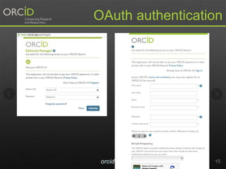 orcid.org 15
OAuth authentication
 
