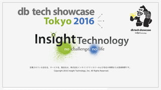 © 2016 Insight Technology, Inc. All Rights Reserved.
記載されている会社名、サービス名、製品名は、株式会社インサイトテクノロジーおよび各社の商標または登録商標です。
Copyright 2016 Insight Technology, Inc. All Rights Reserved.
 