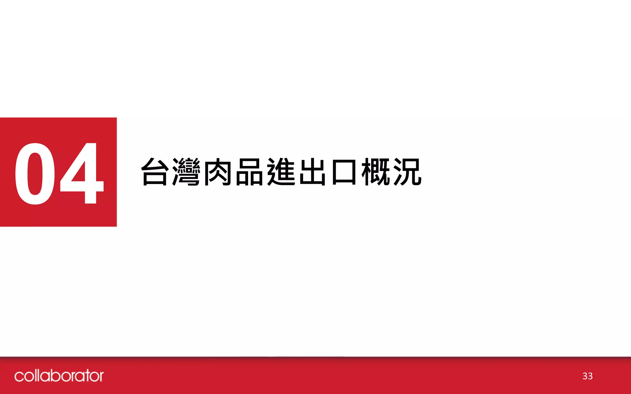 台灣肉品進出口概況
04
33
 