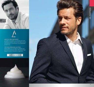 33
ENPORTADA
ARCTIC PRO DEFENCE:
Complejo formulado con extracto de raíz de
Rodiola, procedente del Este de Siberia, rica en
antioxidantes y conocida por sus propiedades
protectoras.
TECNOLOGÍA BIO-ACTIVE:
Desarrollada con ComplejoTri-Péptido que
promueve la energía celular, rellena las arrugas
desde el interior y previene su aparición.
 