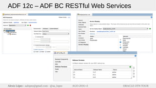 ORACLE OTN TOURAlexis López - aalopez@gmail.com - @aa_lopez AGO-2016 v1
ADF 12c – ADF BC RESTful Web Services
 