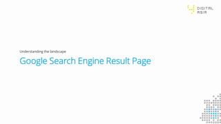 Google Search Engine Result Page
Understanding the landscape
 