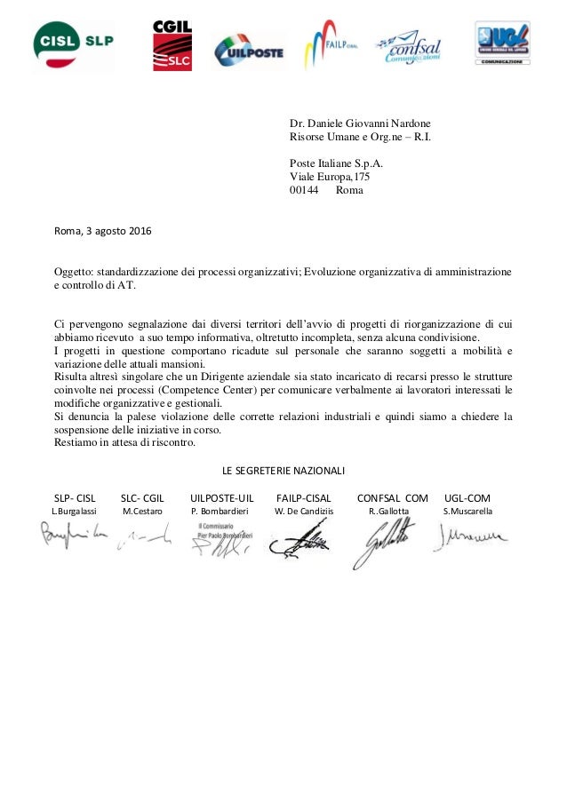 20160803 lettera azienda evoluzione organizzativa