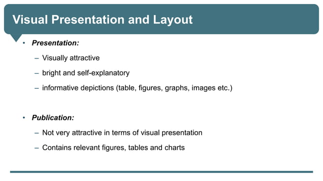 Difference Between Presentation and Publication