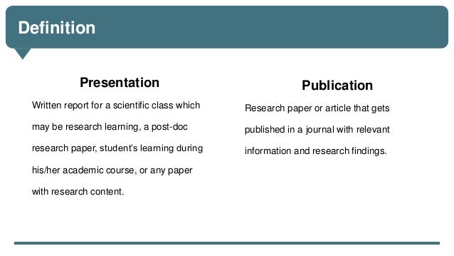 difference between paper publication and paper presentation