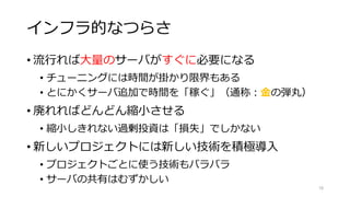 クラウドコンピューティング
18
https://www.ipa.go.jp/files/000025366.pdf
イメージしづらいかもしれませんが、
要点は黄色の部分です。
 
