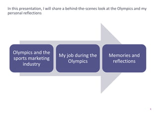 44
In this presentation, I will share a behind-the-scenes look at the Olympics and my
personal reflections
Olympics and th...