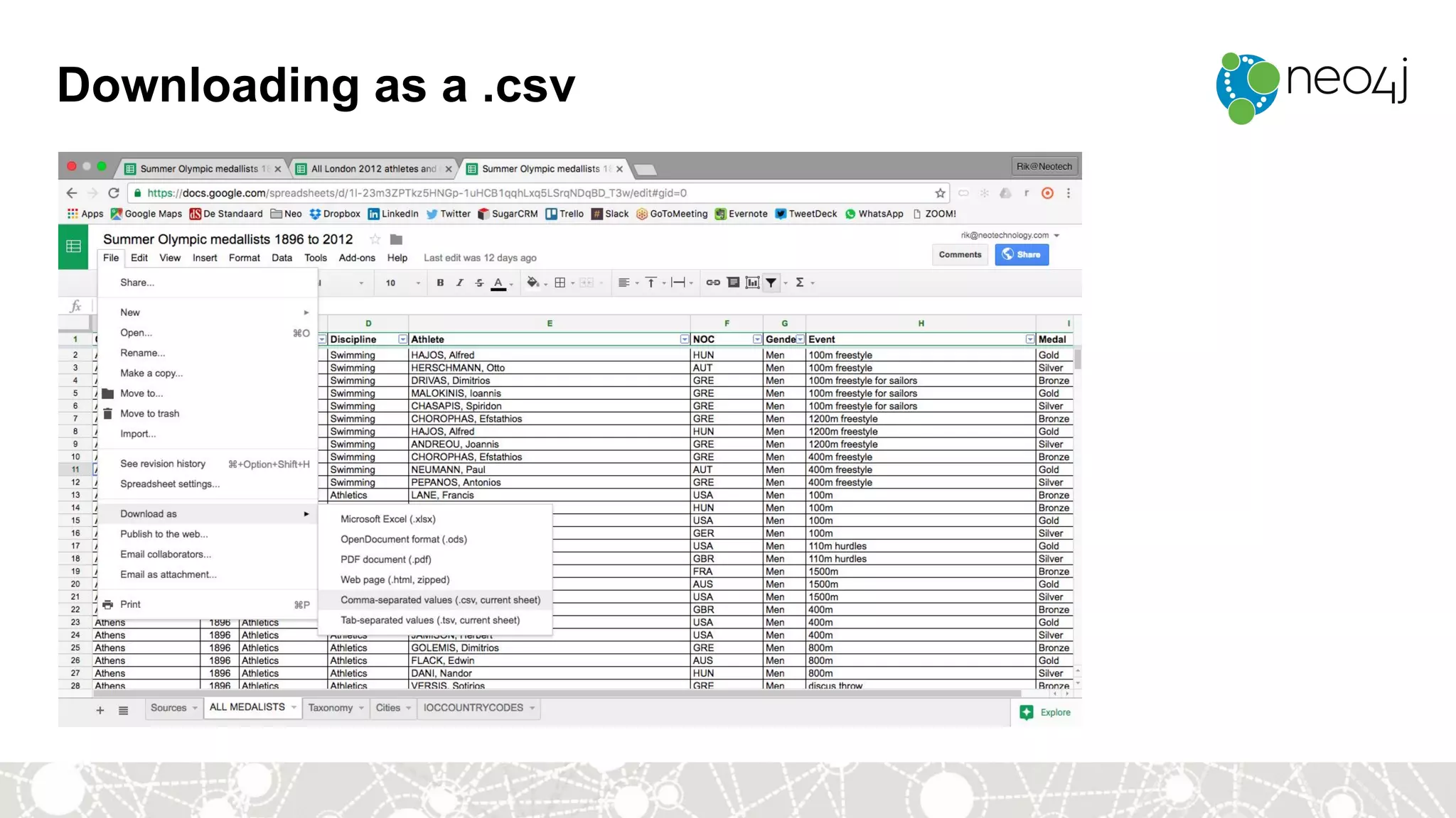 Downloading as a .csv
 