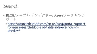 https://azure.microsoft.com/en-us/blog/portal-support-
for-azure-search-blob-and-table-indexers-now-in-
preview/
 