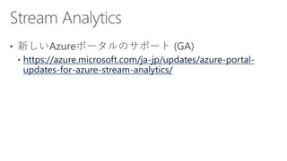 https://azure.microsoft.com/ja-jp/updates/azure-portal-
updates-for-azure-stream-analytics/
 