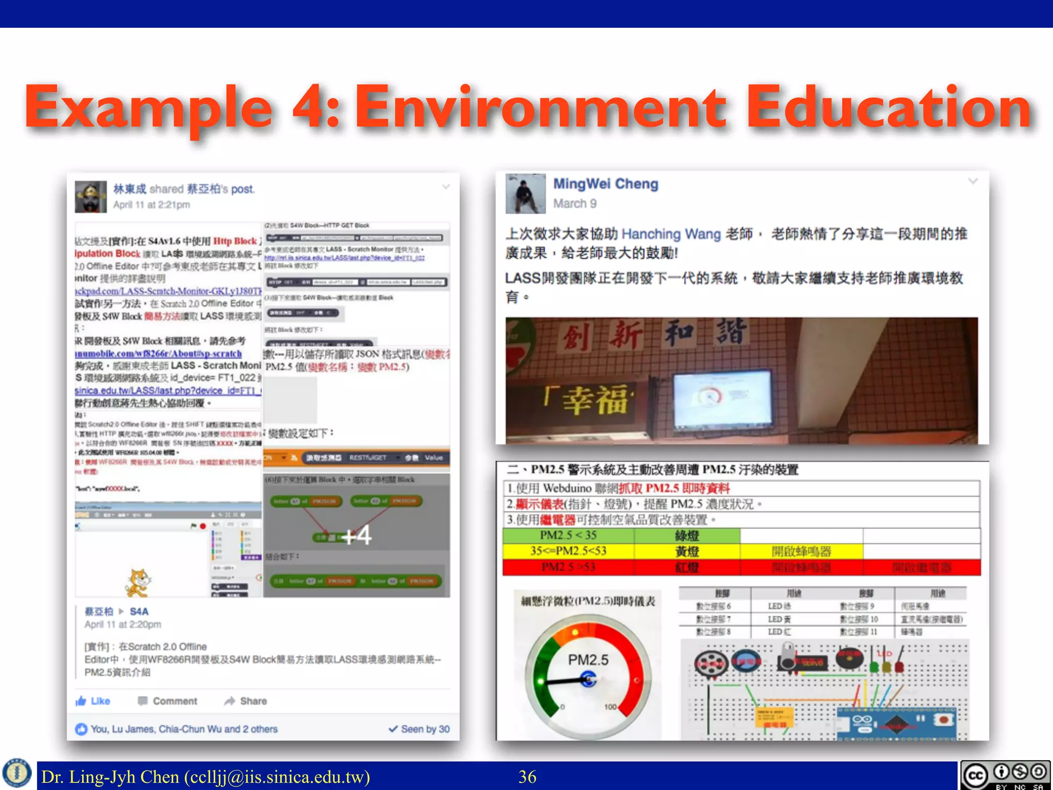 Dr. Ling-Jyh Chen (cclljj@iis.sinica.edu.tw) 36
Example 4: Environment Education
 