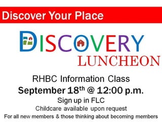 8/28/16 RHBC Announcements