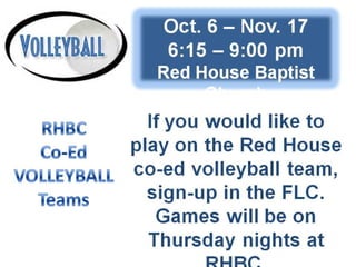 8/28/16 RHBC Announcements