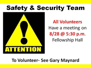 8/28/16 RHBC Announcements