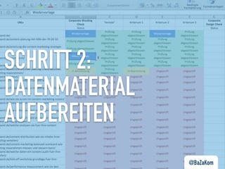 SCHRITT 2:
DATENMATERIAL
AUFBEREITEN
@BaZaKom
 
