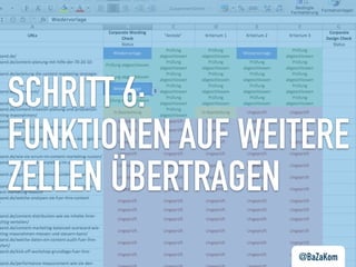 SCHRITT 6:
FUNKTIONEN AUF WEITERE
ZELLEN ÜBERTRAGEN
@BaZaKom
 