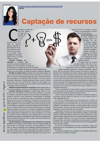 Artigo "Captação de recursos" (Fernanda Caprio) Revista Republicana agosto/2016