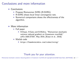 Riemannian stochastic variance reduced gradient on Grassmann manifold ...