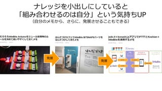ナレッジを小出しにしていると
「組み合わせるのは自分」という気持ちUP
（自分のメモから、さらに、発展させることもできる）
発展
発展
 