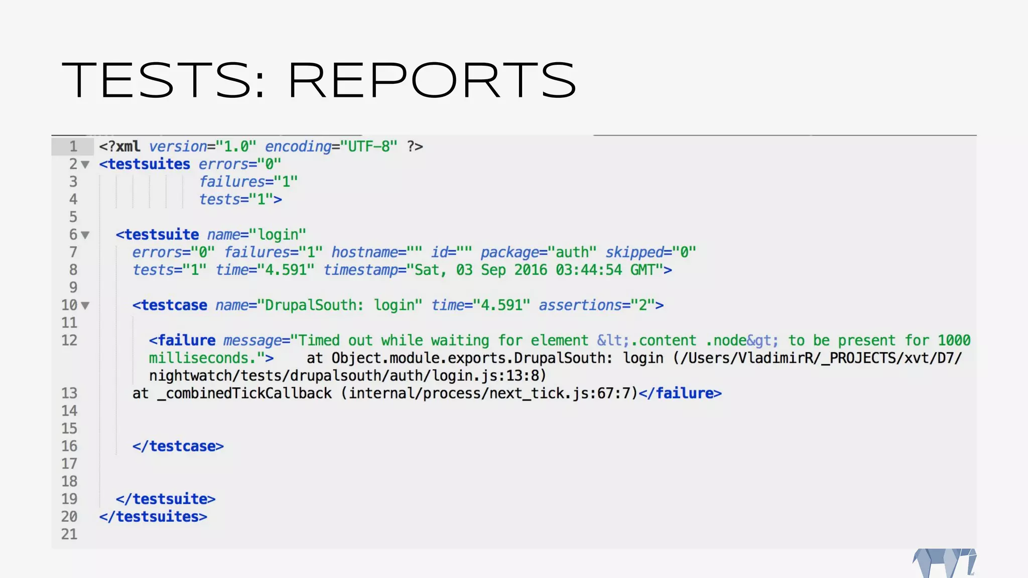 TESTS: REPORTS
 