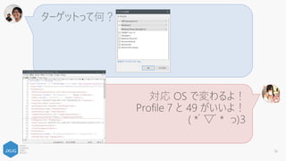 Android のサポートライブラリーはバージョンアップ
すべき？
固定バージョンが必要だから
アップデートしちゃダメだよ！
( *ﾟ▽ﾟ* っ)З
36
 
