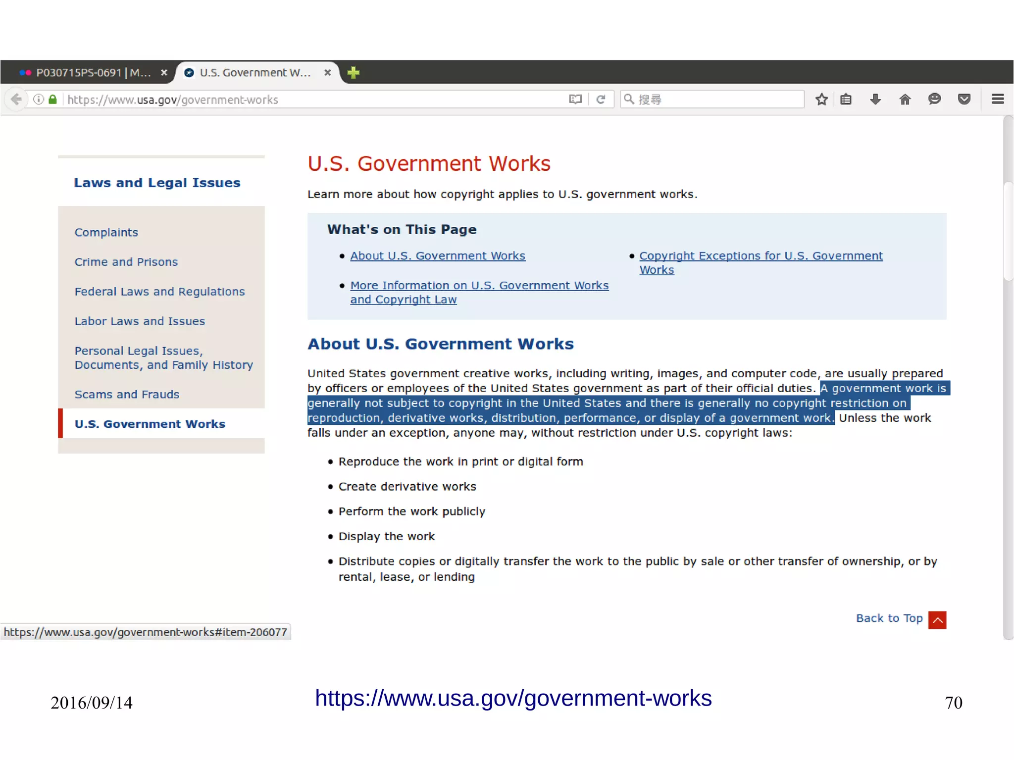 2016/09/14 70https://www.usa.gov/government-works
 