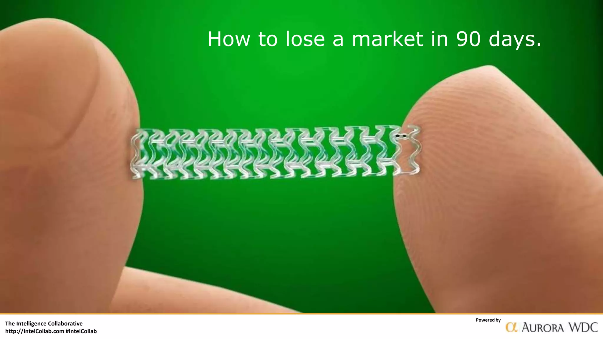 The Intelligence Collaborative
http://IntelCollab.com #IntelCollab
Powered by
11
How to lose a market in 90 days.
 