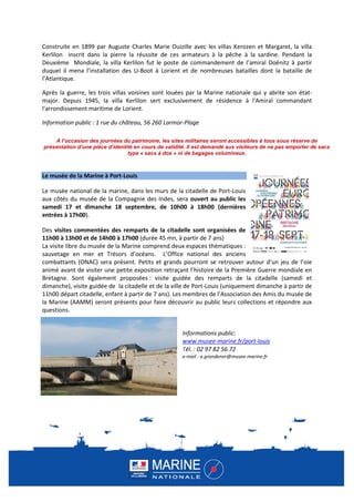 Construite en 1899 par Auguste Charles Marie Ouizille avec les villas Kerozen et Margaret, la villa
Kerlilon inscrit dans ...