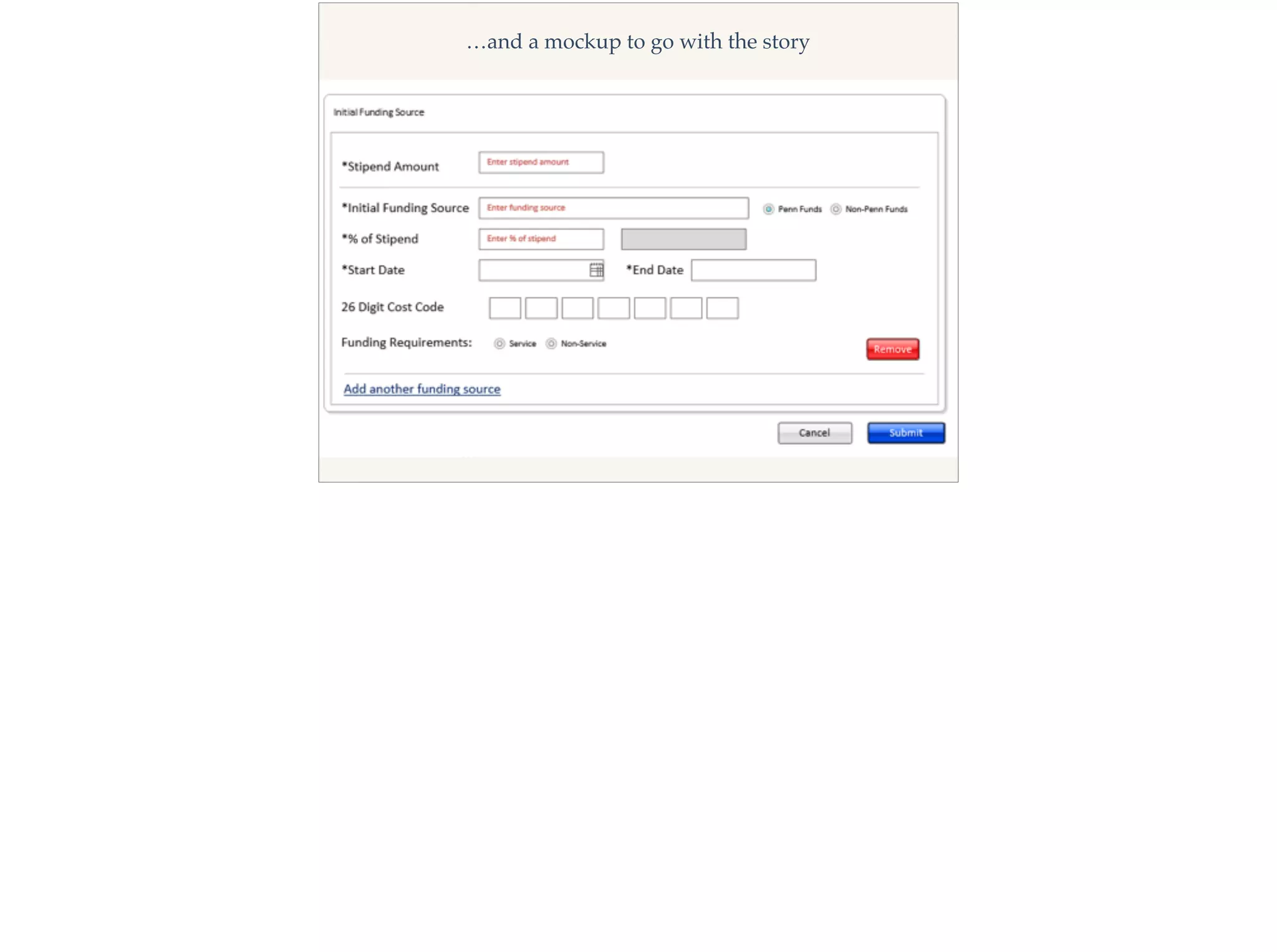 …and a mockup to go with the story
 