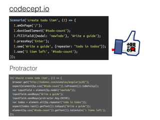 codecept.io
Protractor
 