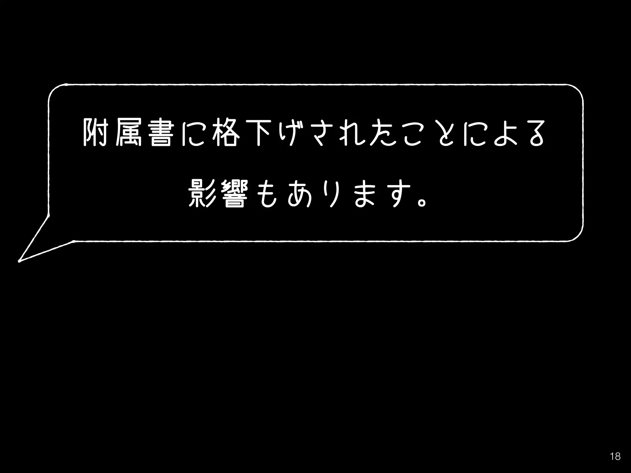 18
附属書に格下げされたことによる
影響もあります。
 