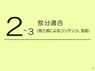 部分適合
（第三者によるコンテンツ、言語）
2
32
-3
 