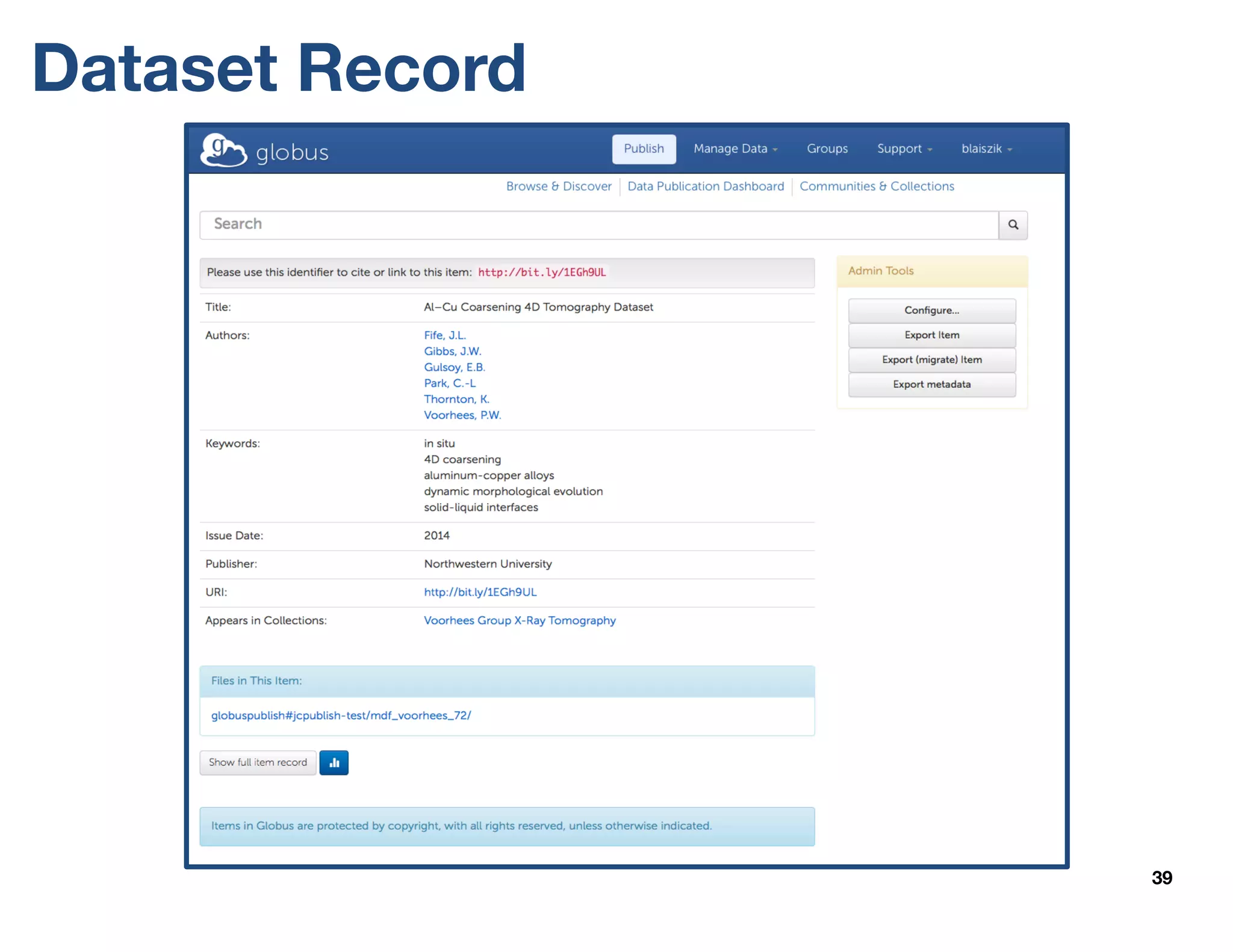 Dataset Record
39
 