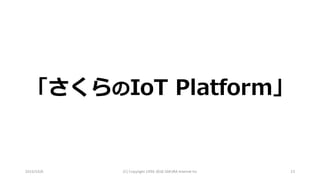 2016/10/6 (C)	Copyright	1996-2016	SAKURA	Internet	Inc 23
「さくらのIoT Platform」
 