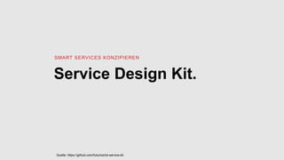 Service Design Kit.
SMART SERVICES KONZIPIEREN
Quelle: https://github.com/futurice/iot-service-kit
 