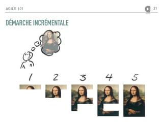 AGILE 101
DÉMARCHE INCRÉMENTALE
21
 
