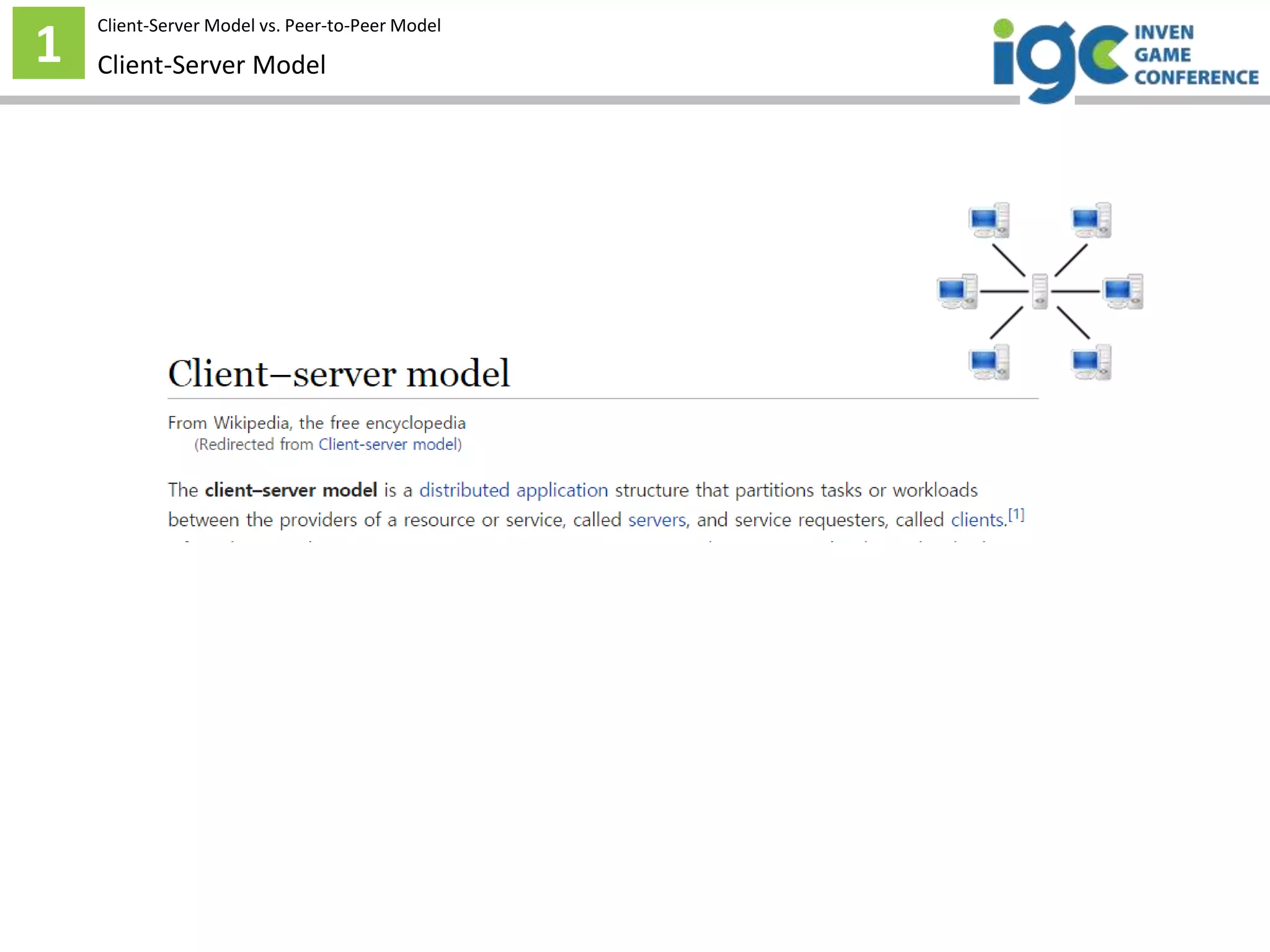 1 Client-Server Model
Client-Server Model vs. Peer-to-Peer Model
 