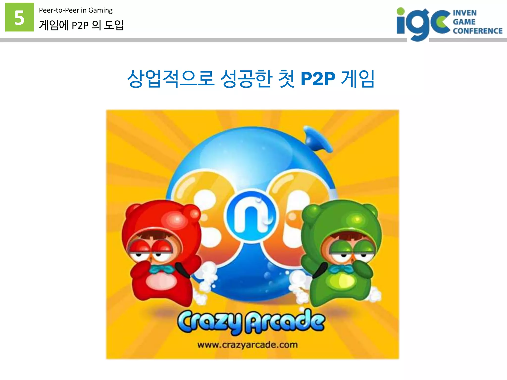 5
Peer-to-Peer in Gaming
게임에 P2P 의 도입
상업적으로 성공한 첫 P2P 게임
 