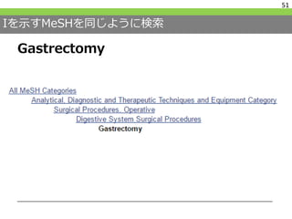 Iを示すMeSHを同じように検索
Gastrectomy
51
 