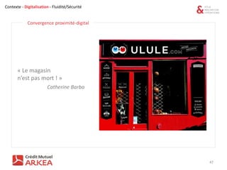 Contexte - Digitalisation - Fluidité/Sécurité
48
• Wallets (Paylib, Masterpass)
• Paiements mobiles X-Pay
• Instant Paieme...