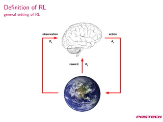 Deﬁnition of RL
general setting of RL
 