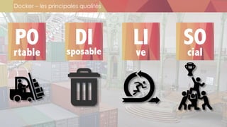 Docker – les principales qualités
PO
rtable
DIsposable
LI
ve
SO
cial
 